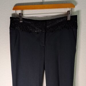 Arden B Pants Black Size 2 Lace Sequin Waistband Office Siren Trousers Slacks